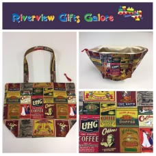 Large Tote Bag With Zip - Vintage Coffee